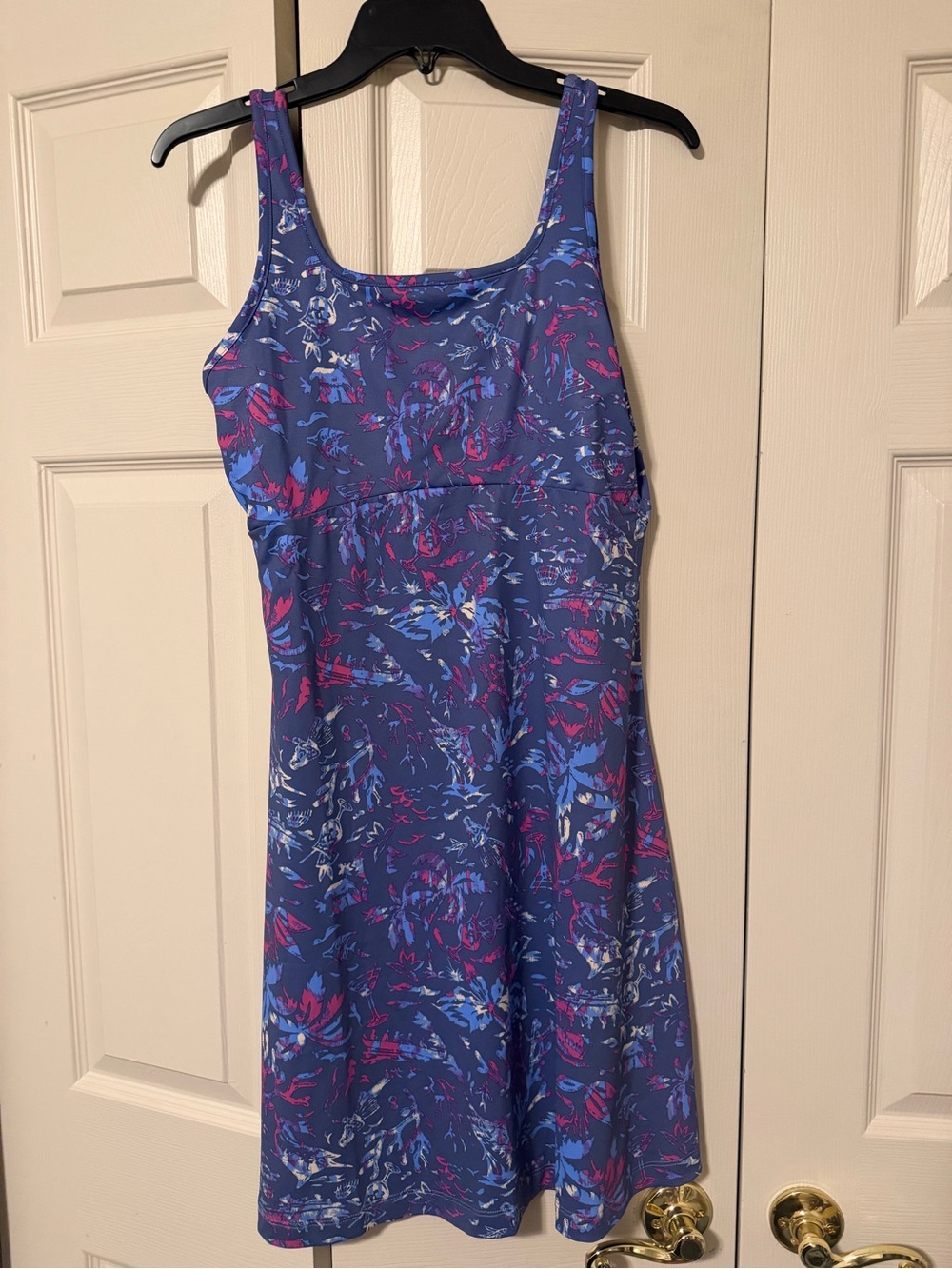 Columbia Purple Floral-Print Sleeveless Midi Dress